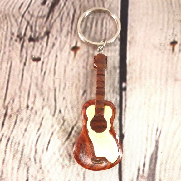 Wooden Guitar Keychain - Picture 3 of 4